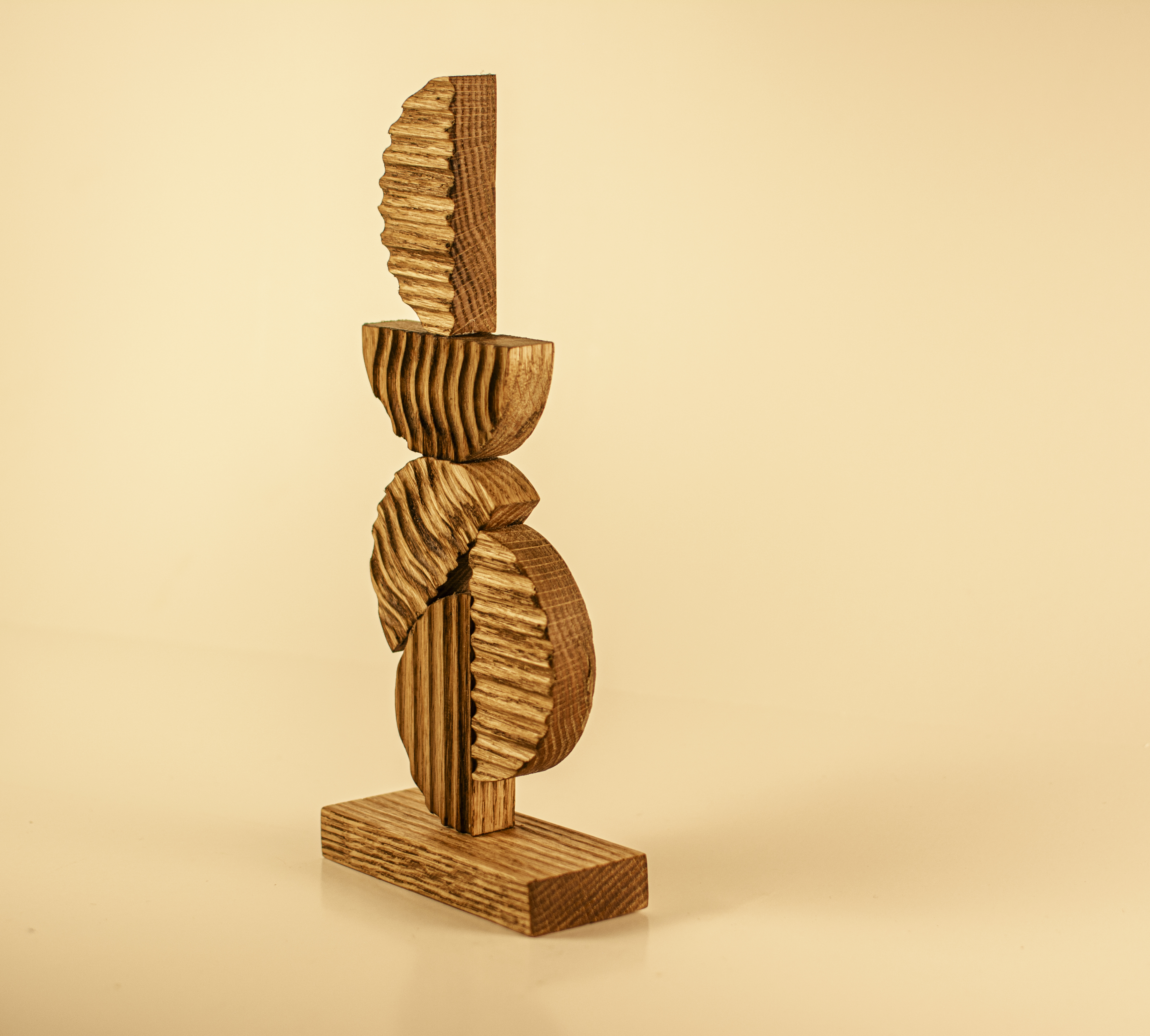 Minimalist Bauhaus Wooden Sculpture